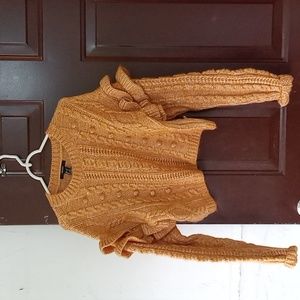 Forever 21 chunky orange cropped sweater sz S